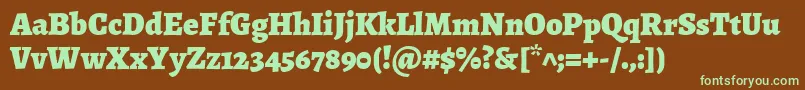 AlegreyaBlack Font – Green Fonts on Brown Background