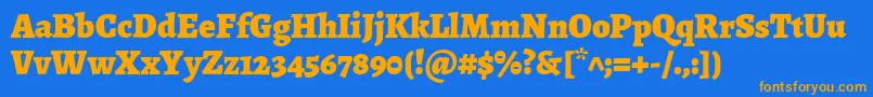 AlegreyaBlack Font – Orange Fonts on Blue Background