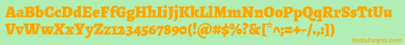 AlegreyaBlack Font – Orange Fonts on Green Background