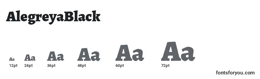 AlegreyaBlack Font Sizes