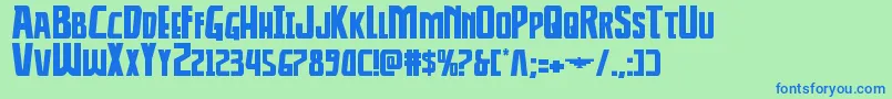 Thunderhawkexpand Font – Blue Fonts on Green Background