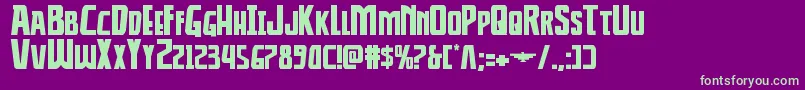 Thunderhawkexpand Font – Green Fonts on Purple Background