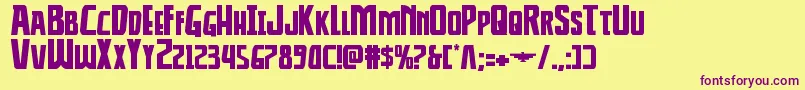 Thunderhawkexpand Font – Purple Fonts on Yellow Background