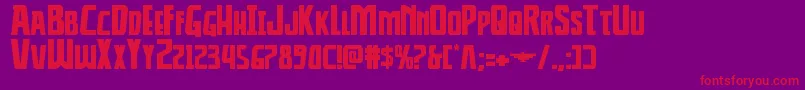 Thunderhawkexpand Font – Red Fonts on Purple Background