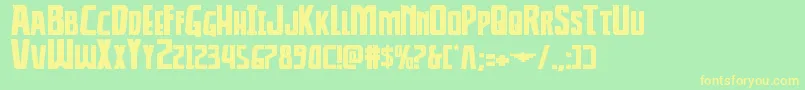 Thunderhawkexpand Font – Yellow Fonts on Green Background