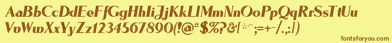 LyndseyinlineRegular Font – Brown Fonts on Yellow Background