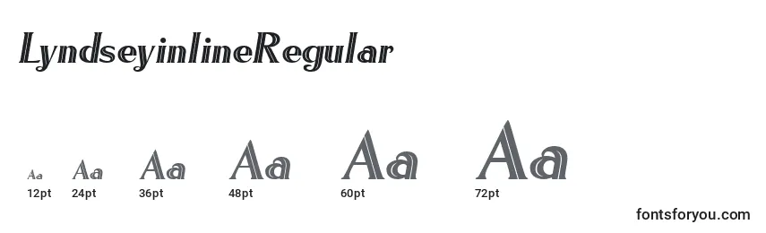 Размеры шрифта LyndseyinlineRegular