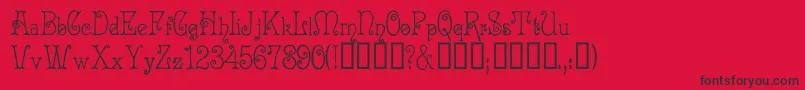 Acadianc Font – Black Fonts on Red Background