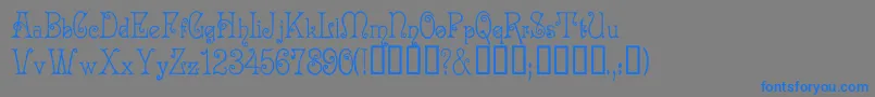 Acadianc Font – Blue Fonts on Gray Background