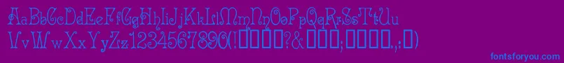 Acadianc Font – Blue Fonts on Purple Background