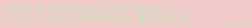 Acadianc Font – Green Fonts on Pink Background