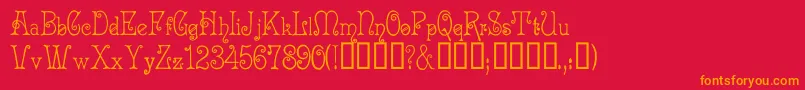 Acadianc Font – Orange Fonts on Red Background