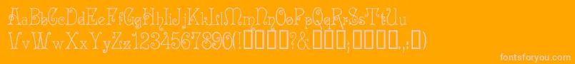 Acadianc-Schriftart – Rosa Schriften auf orangefarbenem Hintergrund