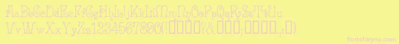 Acadianc Font – Pink Fonts on Yellow Background