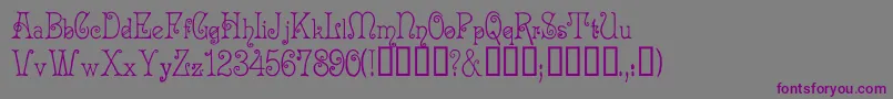 フォントAcadianc – 紫色のフォント、灰色の背景