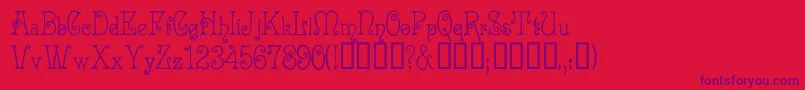 Weitere Informationen zur Acadianc-Schriftart Acadianc-Schriftart – Violette Schriften auf rotem Hintergrund