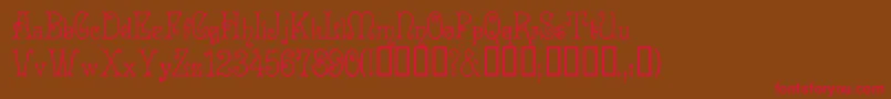 Acadianc Font – Red Fonts on Brown Background
