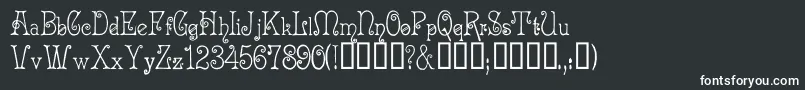 Acadianc-fontti – valkoiset fontit mustalla taustalla