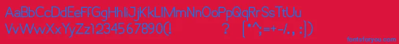 VanloseSimpletype-Schriftart – Blaue Schriften auf rotem Hintergrund