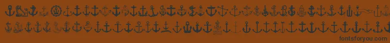 Police Anchor – polices noires sur fond brun