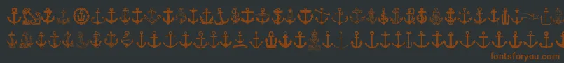 Anchor-Schriftart – Braune Schriften auf schwarzem Hintergrund