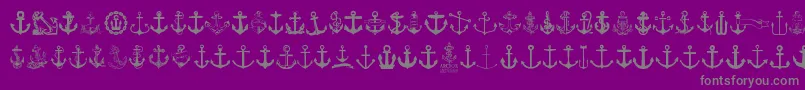Anchor-fontti – harmaat kirjasimet violetilla taustalla