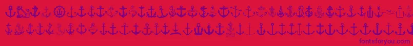 Anchor Font – Purple Fonts on Red Background