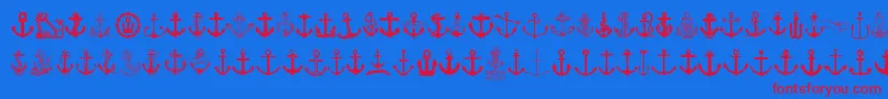 Anchor Font – Red Fonts on Blue Background