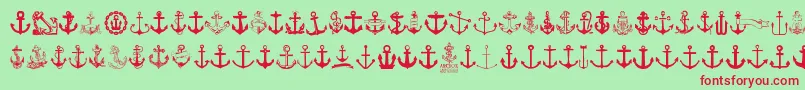 fuente Anchor – Fuentes Rojas Sobre Fondo Verde