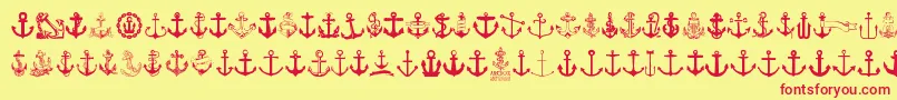 Anchor Font – Red Fonts on Yellow Background