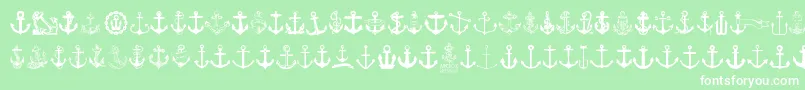 Czcionka Anchor – białe czcionki na zielonym tle