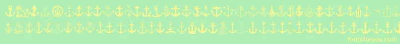 fuente Anchor – Fuentes Amarillas Sobre Fondo Verde
