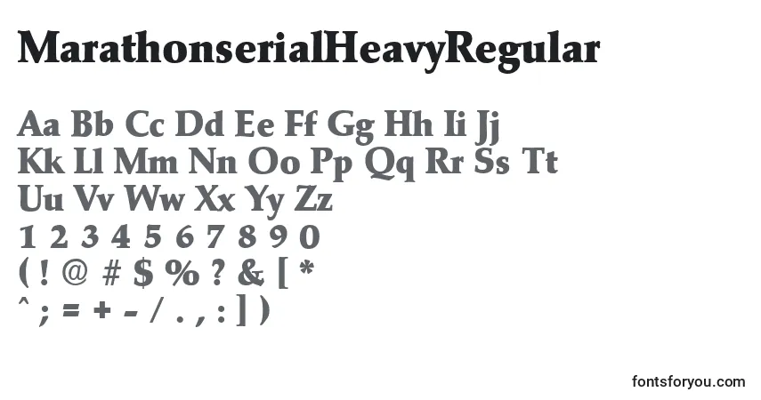 Шрифт MarathonserialHeavyRegular – алфавит, цифры, специальные символы