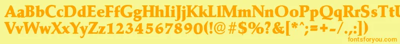 MarathonserialHeavyRegular Font – Orange Fonts on Yellow Background