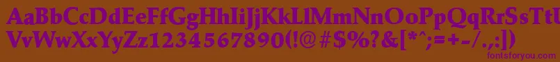 MarathonserialHeavyRegular Font – Purple Fonts on Brown Background