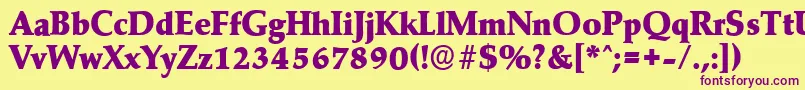 MarathonserialHeavyRegular Font – Purple Fonts on Yellow Background