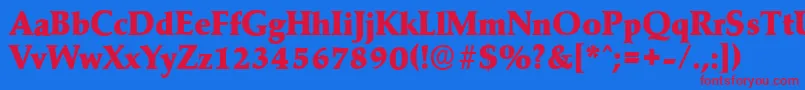 MarathonserialHeavyRegular Font – Red Fonts on Blue Background