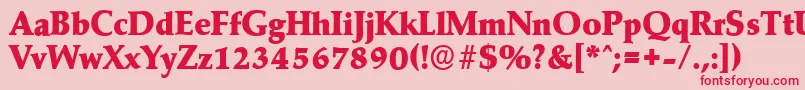 フォントMarathonserialHeavyRegular – ピンクの背景に赤い文字