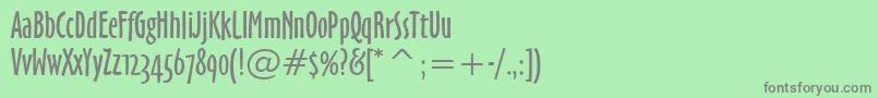 フォントOzHandicraftBt – 緑の背景に灰色の文字