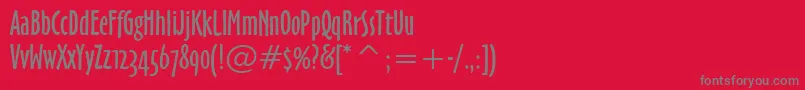 フォントOzHandicraftBt – 赤い背景に灰色の文字