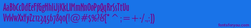 OzHandicraftBt Font – Purple Fonts on Blue Background