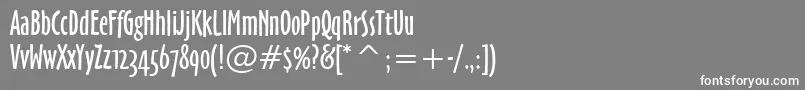 フォントOzHandicraftBt – 灰色の背景に白い文字