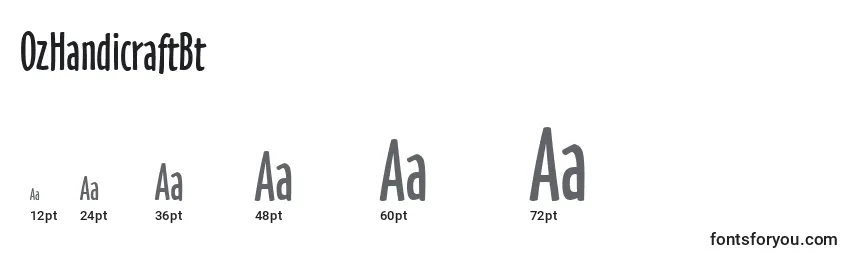Размеры шрифта OzHandicraftBt