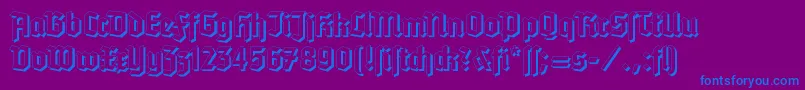 TannenbergShadow-Schriftart – Blaue Schriften auf violettem Hintergrund