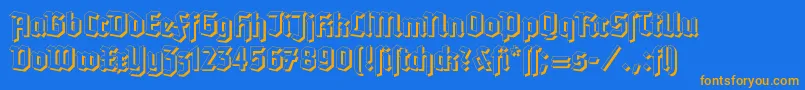 TannenbergShadow Font – Orange Fonts on Blue Background