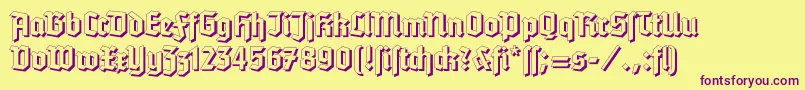 TannenbergShadow Font – Purple Fonts on Yellow Background