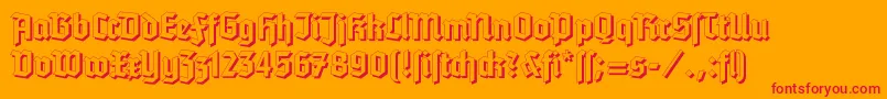 TannenbergShadow-Schriftart – Rote Schriften auf orangefarbenem Hintergrund