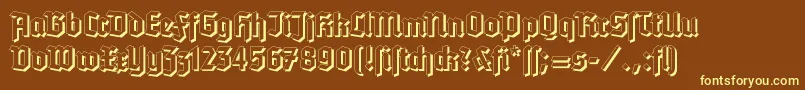 TannenbergShadow Font – Yellow Fonts on Brown Background