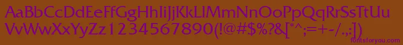 Frizquadratabtt Font – Purple Fonts on Brown Background