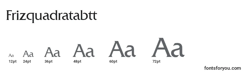 Frizquadratabtt Font Sizes